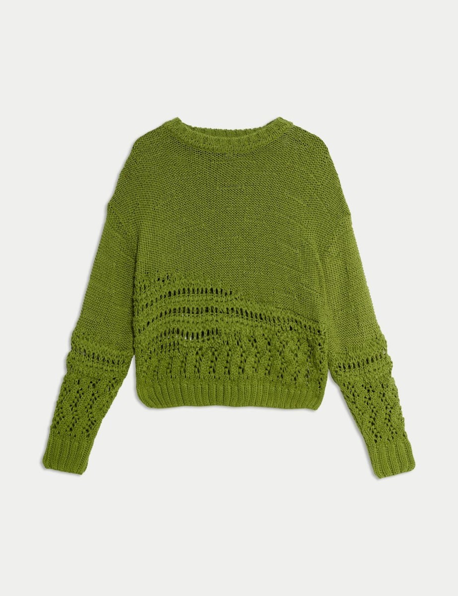 Ladies Jumpers Marks And Spencer Green Jumper LADIES MARKS SPENCER