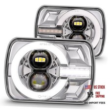 TRUE MODS 5x7 7x6 Inch H6054 6054 LED Headlights Bright H4 Replacement Chrome