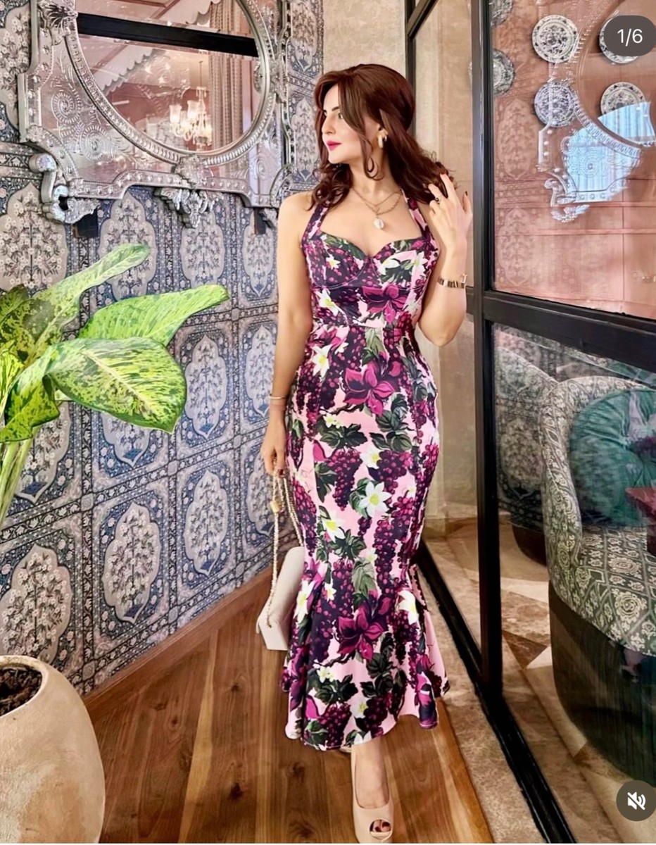 ZARA NEW WOMAN SS25 MIDI STRAPPY GODET FLORAL DRESS