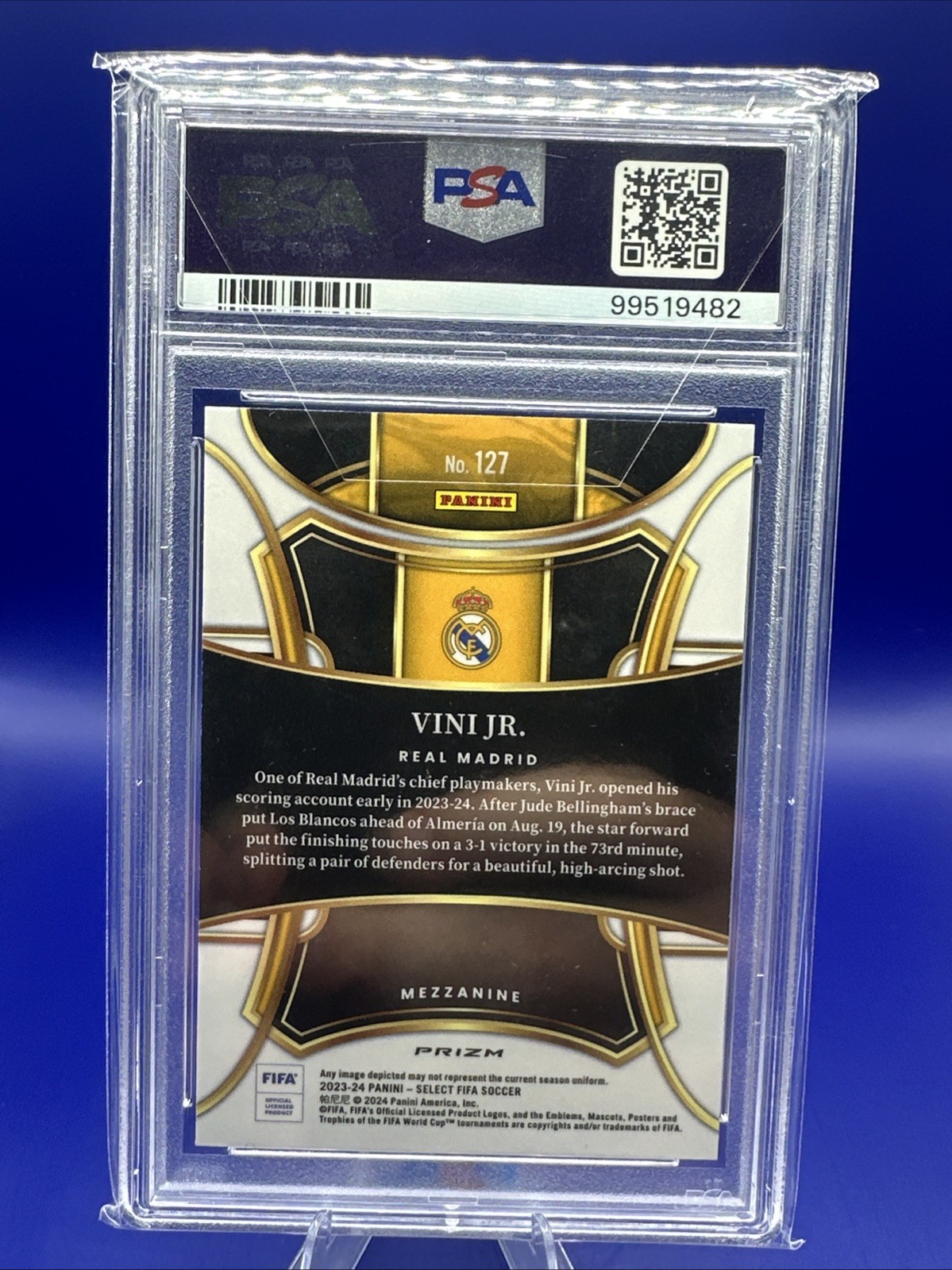 2023-24 Panini Select FIFA VINI JR Vinicius #127 White Sparkle SSP PSA 10 🔥💎 view 4