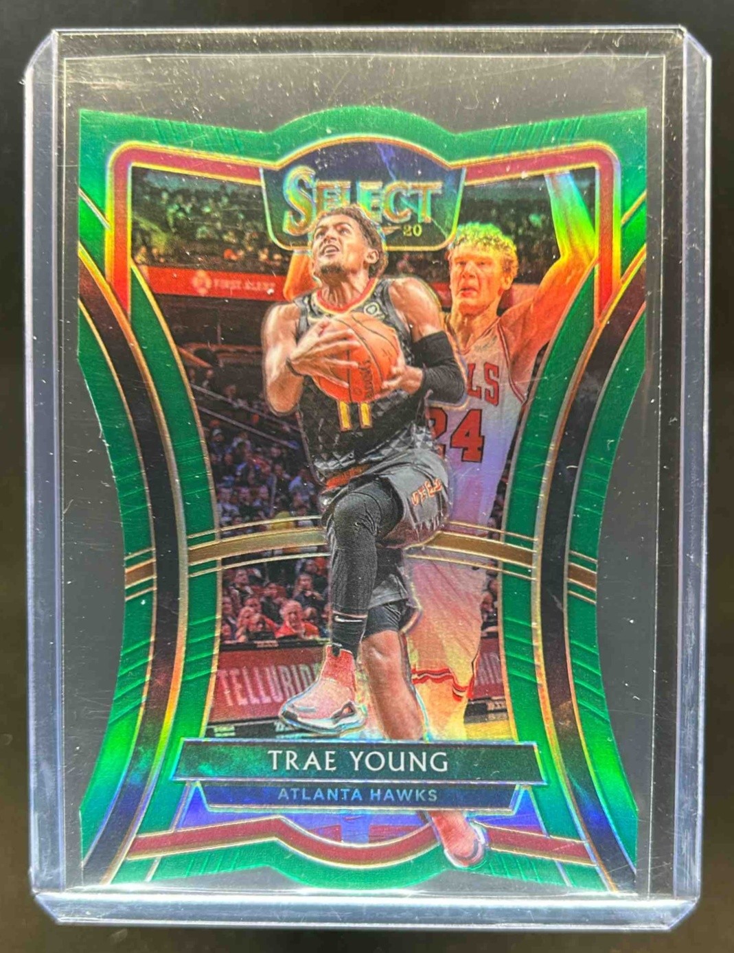 2019-20 Select Trae Young Green Prizms Die Cut Premier Level #2/5 Hawks