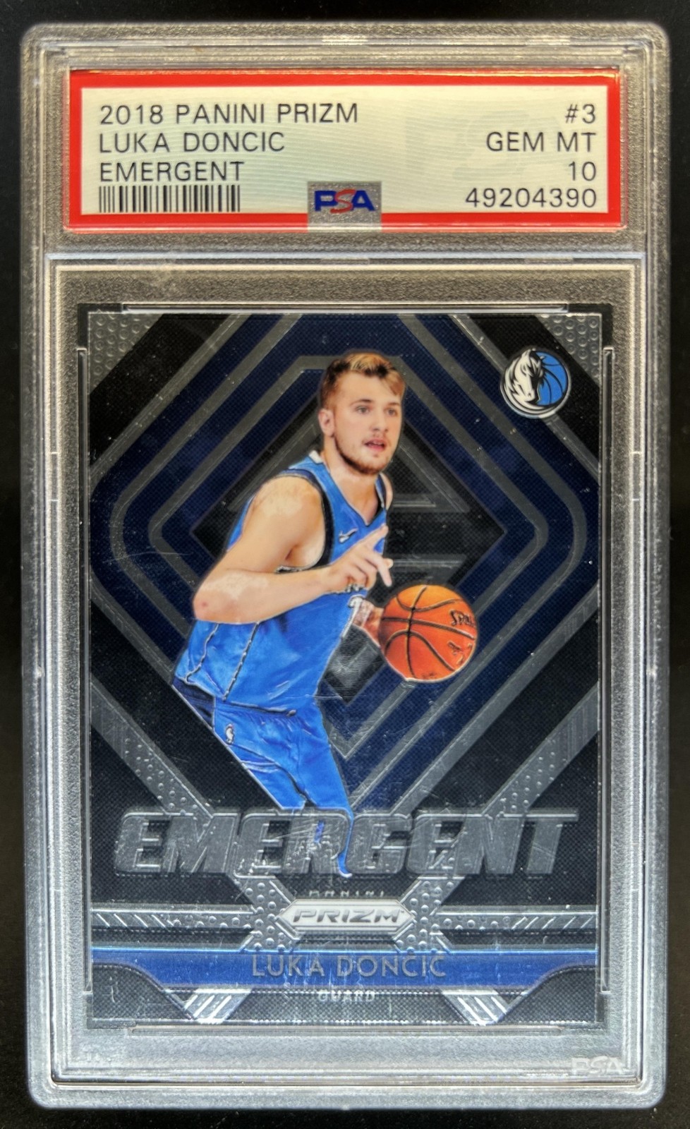 2018-19 Panini Prizm Luka Doncic Emergent Rookie RC #3 Mavericks PSA 10 GEM MINT