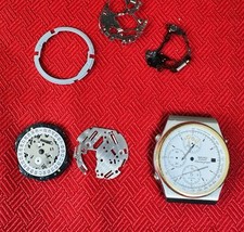 Orologio Seiko 7T32-7A2A Cronografo Quarzo + Lotto Ricambi Movimento Sveglia 1991 Giappone
