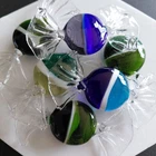 6 Murano Art Glass Wrapped Candy Pieces Original Box Blue Green Vintage