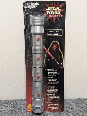 NOS Vintage 90s Star Wars Darth Maul Double Blade Lightsaber Rubies - NEW SEALED