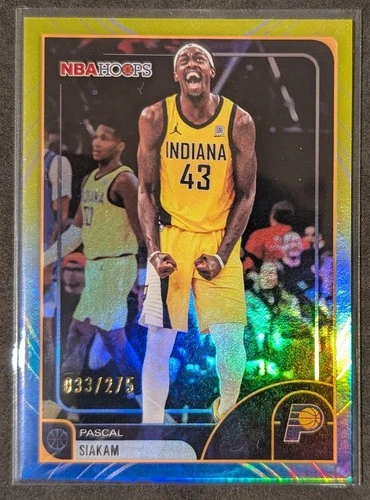 2025-26 Topps NBA Hoops Blue Yellow Parallel #/275 Pascal Siakam #10 Pacers