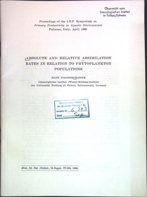Absolute and relative assimilation rates in relation to phytoplankton population