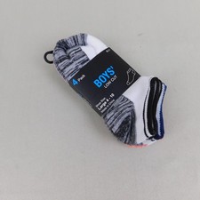 Zone Pro 4-Pack Boy's Low Cut Socks Shoe Size 4-10, White Multicolor 9467