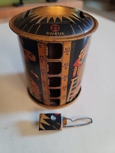 VTG  Tin Litho Rotary Coin Sunshine Bank Kreigsfeld PAT. APPLIED USA RARE KEY+++