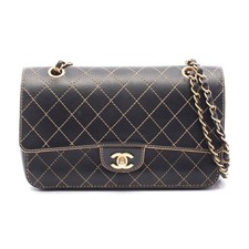 Chanel Leather Matelasse W Flap Shoulder Bag