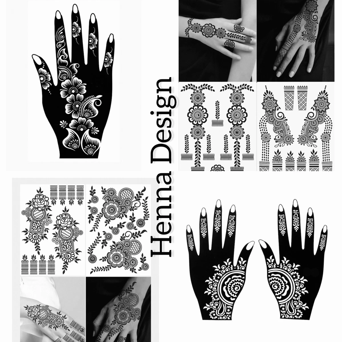 New Henna Stencil Mehndi Templates Easy To Use Design Indian