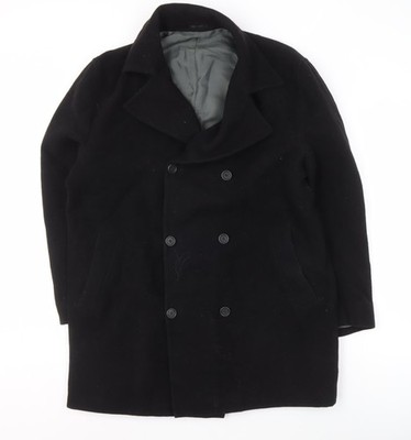 Willson Damen Mantel schwarz Wollmischung Erbsen Größe M
