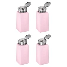 4PCS 250ML(8.5oz) Push Down Alcohol Dispenser Pump Liquid Press Bottles Pink