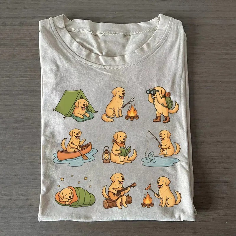 Golden Retriever Camping T-shirt