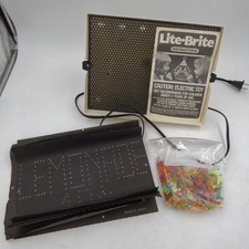 Milton Bradley Lite Brite Toy 1986 Original Box w/Original Papers Pegs Works