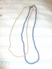 ORELIA DOUBLE NECKLACE FINE GOLD PLATED AND LAPIS BEADS, NEVER WORN BNWOT