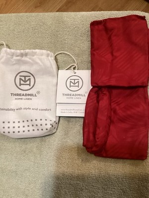 Threadmill Home Linen Cotton Throw Pillow Cover Pack Of 2 18  X 18  Red New