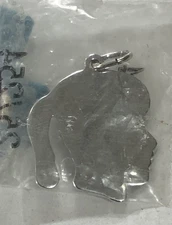 Forstner Girl Silhouette Charm Dangle Sterling Silver 1 Inch Vintage - NWT