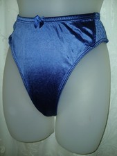 Vintage Victoria's Secret Blue Second Skin Liquid Satin Hi-Cut Quilted Panties M