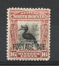 NORTH BORNEO SG D84 1930 GV HORNBILL BIRD 12 C POSTAGE DUE M/M