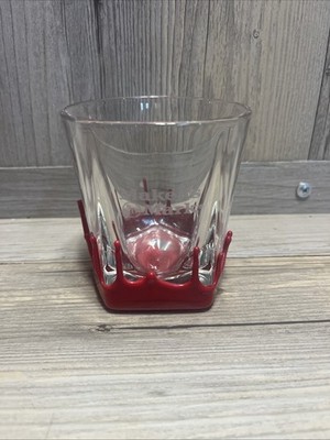 Makers Mark Bourbon 8oz Rocks Red Wax Dip Whiskey Glass Barware