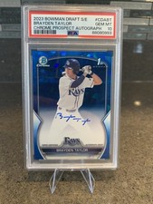 2023 Bowman Draft Sapphire Brayden Taylor Chrome Auto 1st  /199 PSA 10 RAYS