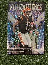 2021 Panini Prizm JAMARR CHASE RC Fireworks No Huddle SILVER Disco Prizm Cincy