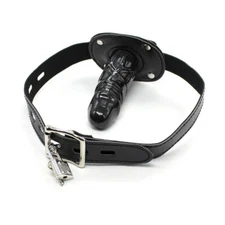 BDSM 10cm Silicone Open Mouth Gag with Lock Bondage Torture Plug Cosplay Game