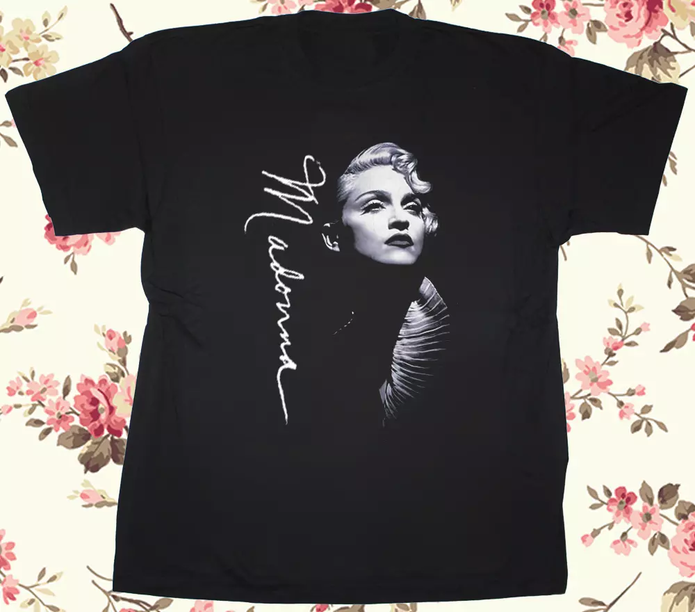 Vintage Madonna Classic Signature Black All Size Unisex T- Shirt