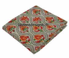 5 Yard Indian Cotton Multicolor Fabric Block Floral Print Dressmaking Fabric