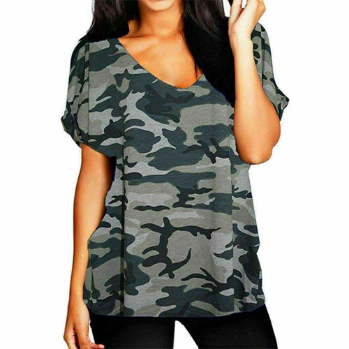 Ladies Womens Army Camouflage Print 