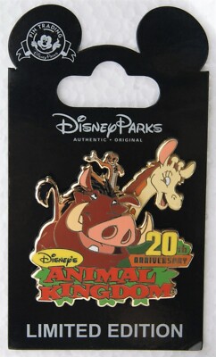 Disney WDW Animal Kingdom 20th Anniversary Cast Member Pumbaa Timon Pin LE 1000