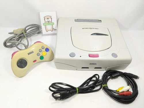Sega Saturn White Console HST-3220 set Language Japanese Model Tested SEGA 0313B