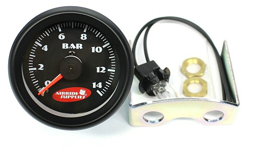 NEU! Doppeldruckmanometer dual Druckanzeige 0-14bar, analog, schwarz, doppel**** - 第 1/1 張圖片