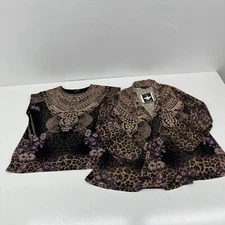 Antthony Original Animal Print 2 Piece Tank Top & Blazer Women's Size Large NEW