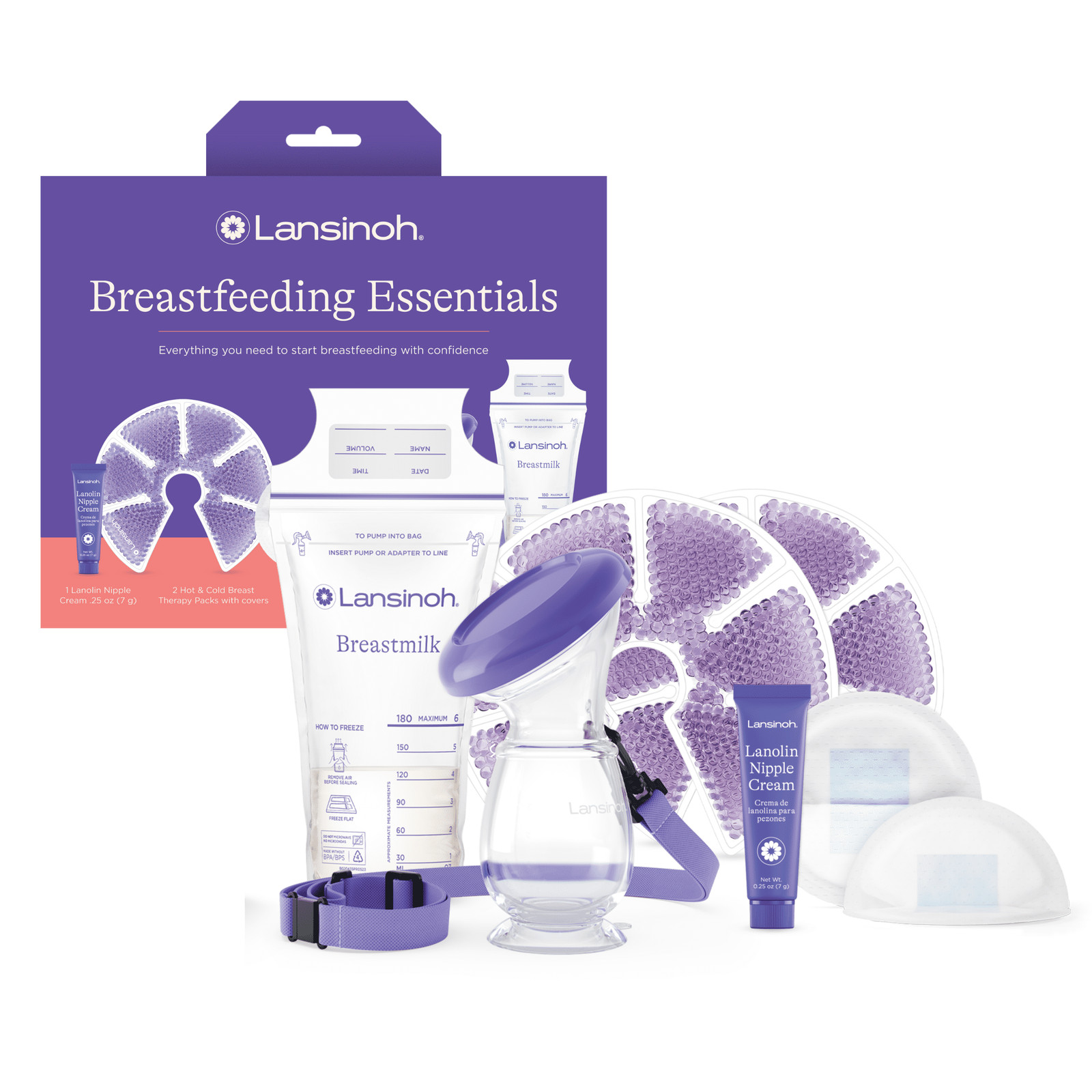 Lansinoh Breastfeeding Essentials, Kit with 5 Must-Have Products