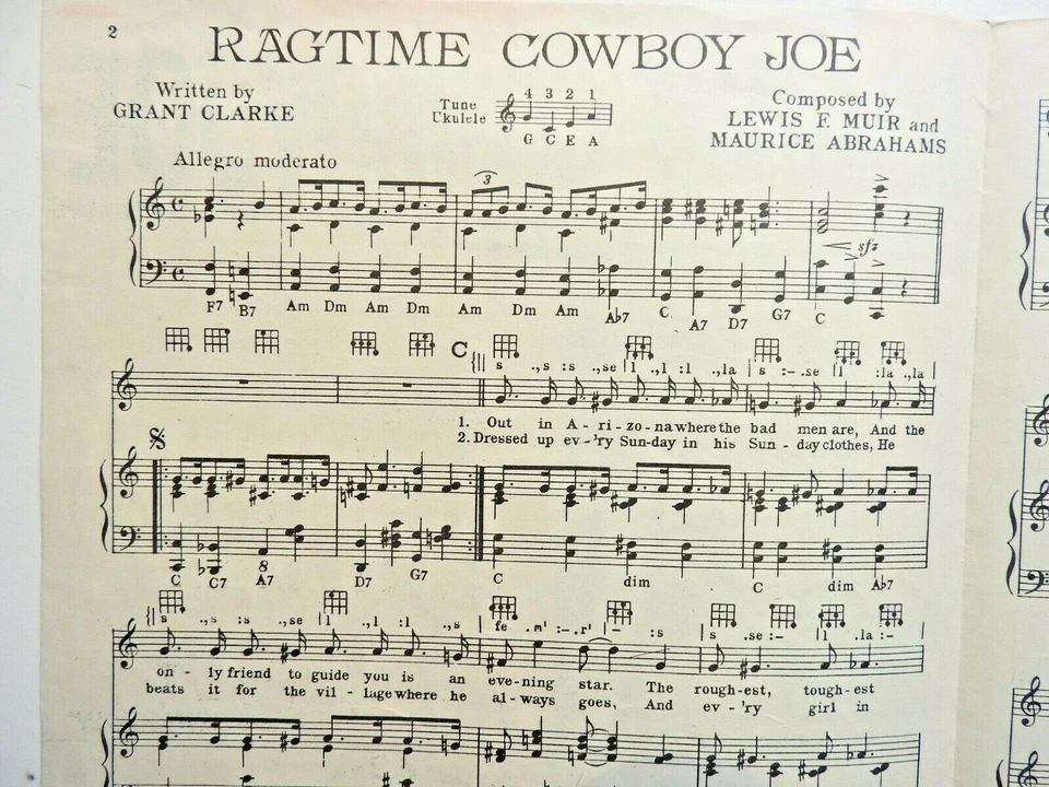 Ragtime Country Joe from film Incendiary Blonde sheet music piano vocal ukulele - Image 2 of 2