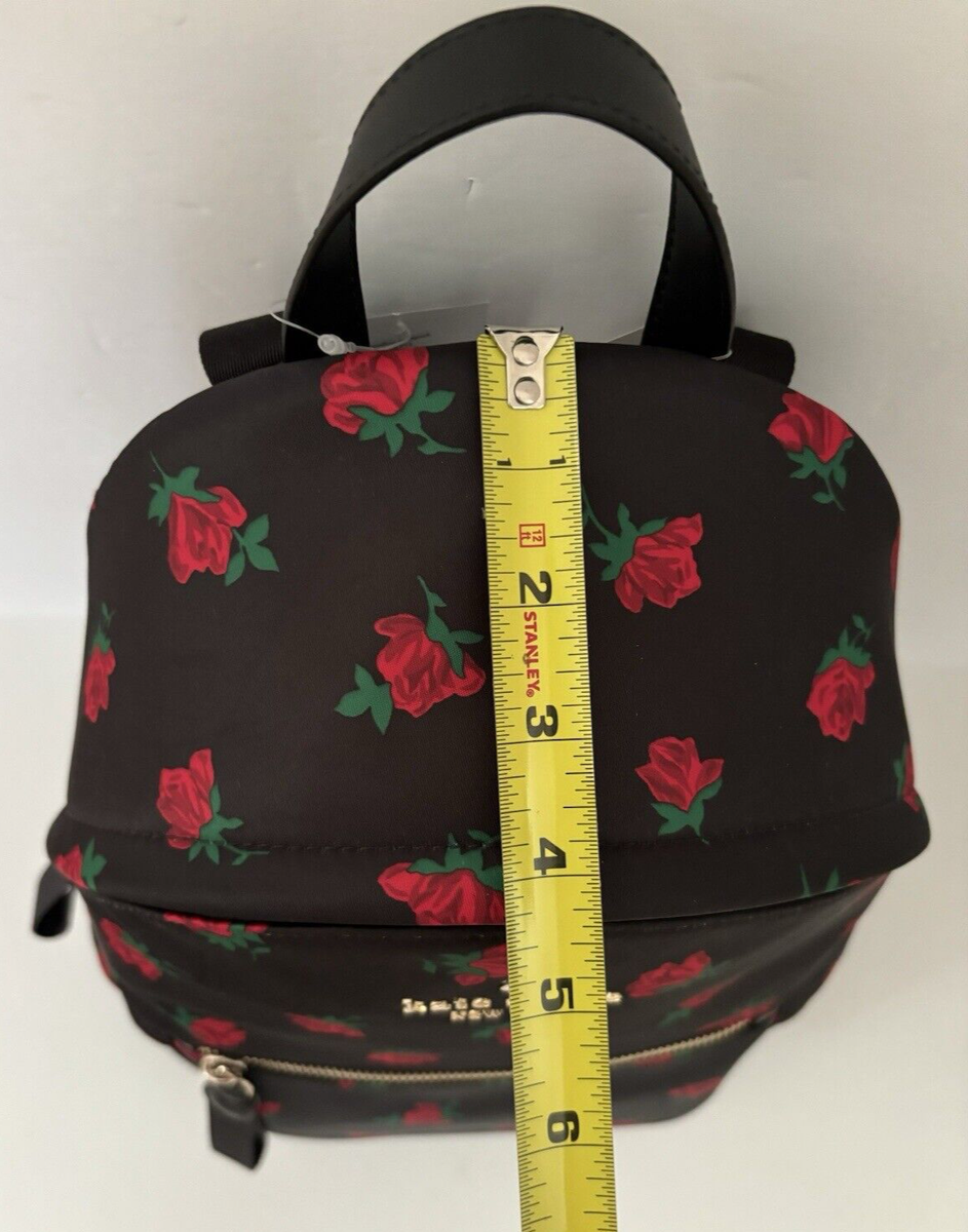 Kate Spade Chelsea Black and Red Rose Floral Backpack NWT NWT KATE SPADE CHELSEA ROSE TOSS PRINTED LARGE Backpack In  main image 2