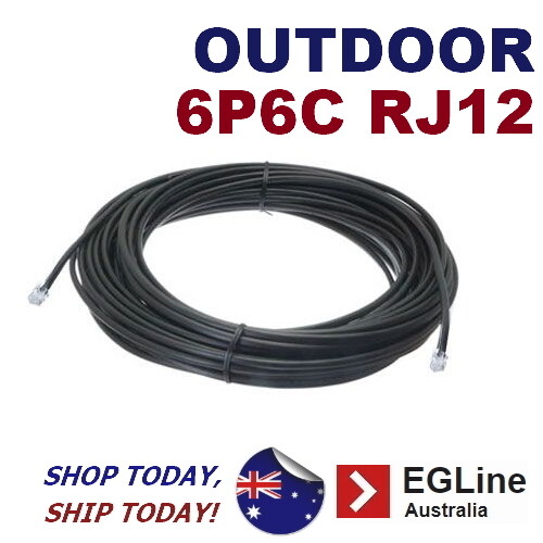 6P6C RJ12 OUTDOOR Telephone Extension Leads NBN Cable ADSL2 Cable UV