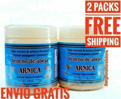 2 Packs POMADA VENENO DE ABEJA con ARNICA BEE VENOM & ARNICA 100 G. EACH Topical