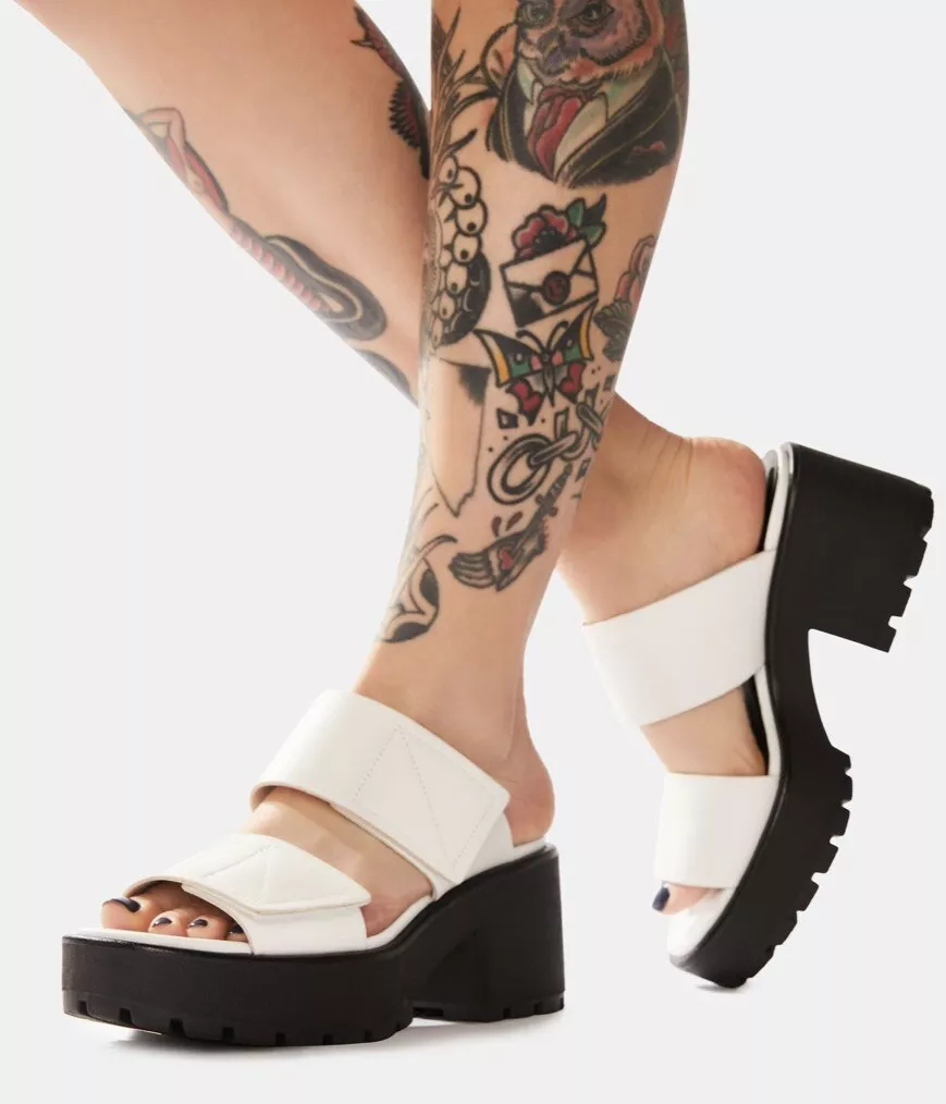 Urban Vagabond Dioon Platform Sandal White Leather Strappy 41/11 |