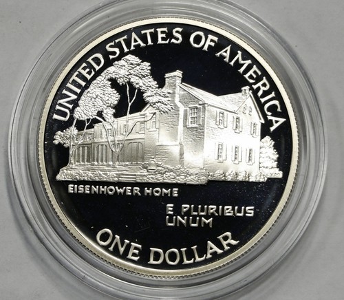 1990-P Eisenhower Centennial Commemorative Silver Proof With Box , COA # 1206 - Picture 8 of 8