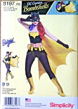 SIMPLICITY PATTERN 8197 BATGIRL COSTUME MISSES SIZES 14 16 18 20 22 UNCUT