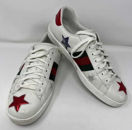 Gucci Ace Stars Embroidered Shoes ,EU 39 US 9.5 - Picture 1 of 12