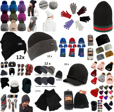 Herren Damen Kinder Winter Multipack Mütze Handschuhe Schal Beanie Fäustlinge Thermo Warm