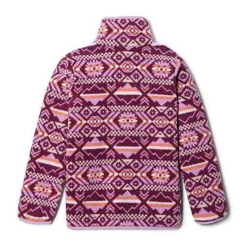 Columbia Helvetia Sweatshirts Kids Medium Purple Aztec Fleece Half Snap ERK1674 - Picture 7 of 10