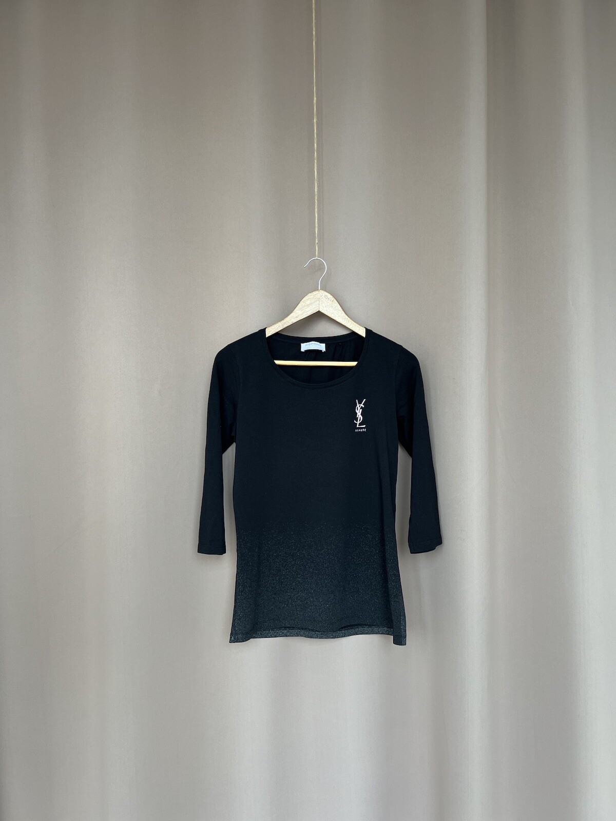 Maglione Yves Saint Laurent Rarfums donna manica lunga uniforme nero