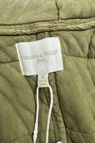 Chelsea & Violet Girls Junior Bomber Jacket Coat Medium Distressed Olive Green - Picture 12 of 16