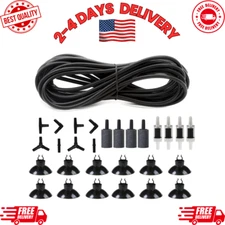 Alegi 25 Feet 3/16 Inch Standard Aquarium Silicone Airline Tubing With Air Stone