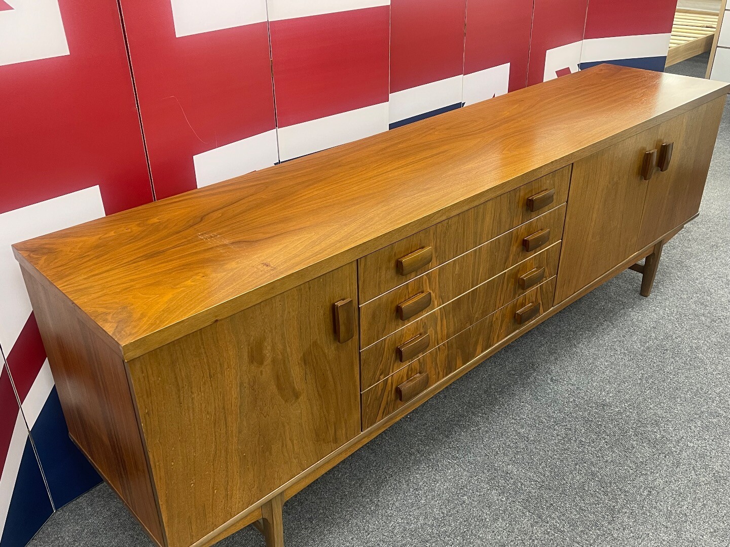 BATH MAKERS Solid Teak Rosewood Sideboard Credenza 7ft MCM Retro CS W79 eBay